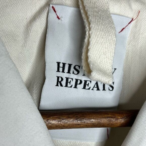 Anthropologie History Repeats Embroidered Military Kubo Jacket White Boho 38 XS - Picture 7 of 12